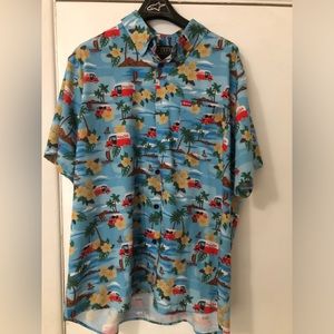 Dixxon Snapon Tool Hawaiian Print Short Sleeve Button-Up